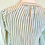 BeachLunchLounge Sage Green/White Vertical Striped Top | Front Tie |EUC | Small | Photo 5