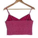 American Eagle  Crop Top Womens M Pink Smocked Cutout Y2K Ruched Coquette Barbie Photo 1