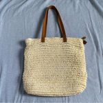 Talbots  Straw Rattan Leather Strap Tote Bag Photo 1