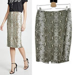 Diane Von Furstenberg  Kara Tailored Pencil Skirt Snake Print Green Size 6‎ Photo 1