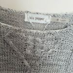 Blu Pepper  Gray Sweater with Lace Detail Photo 3