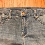 Chico's  So Slimming Girlfriend Slim Leg Beaded Fringe Hem Ankle Jeans Size 6T Photo 5