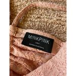 MINKPINK  Pink Embroidered Mini Dress Women’s S/M Spaghetti Straps Ruffle Hem Photo 3