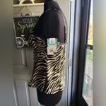 NOS vintage Y2K Cinema Etoile Intimates zebra print lace trim cami, size large Tan Photo 6
