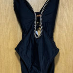 Shade & Shore  Plunge Beach Detail Black One Piece Swimsuit - Size Extra Small Photo 0