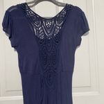 Bluheaven  Navy Crochet Blue Cotton Dress Photo 1