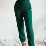 ZARA Green High Rise Tapered Trouser Pants w Gold Button Accent Detail Size XS Photo 0