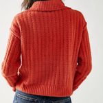 Free People Oversized Red Orange Half Zip Sweater Photo 1