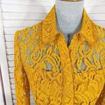 Nanette Lepore  Lace Fit Flare Shirt Dress Dark Yellow 6 Photo 5