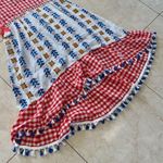 DODO BAR OR Like New Checkered Tassel Maxi Highlow Dress Sz Small Red Photo 2