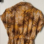 Luxe  Mustard and Brown Leaf Print Blouse Photo 6