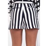 OVI NWT Women's Black & White Striped Print Chino Shorts Size Large Photo 1