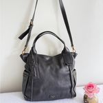 Fossil Vintage  Emerson Medium Satchel Tote, Crossbody Bag Soft  Black Leather. Photo 3