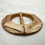 Vintage Plastic Metallic Scarf Slide Shirt Tie Bar Belt Buckle Gold Photo 4