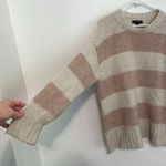 American Eagle Jegging Fit Cream Pink Striped Wool Blend Oversized Tunic Sweater Photo 7