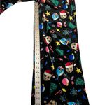 Love On A Hanger Black Christmas Ugly Sweater Kitty Cat Velour Overalls Sz Small Red Photo 6