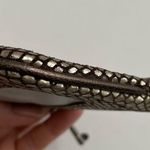 Fossil Coin Purse Pouch Leather Zipper ID Window Key Charm Pewter Gold Brown Photo 8