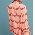 Anthropologie Nikasha Bishop Blouse Long sleeves Billowy Sleeve floral Sheer Photo 3