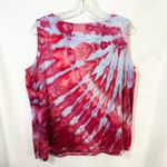 Talbots Plus Size 2X Tank Top Handmade Tie Dye Hot Pink Blue Festival 1145 Photo 2