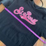 MC2 St Barth Wool Cashmere Blend Knit Hooded Crop Sweater Hot Pink Spell Out Black Size M Photo 10