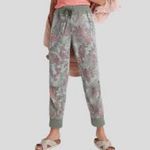 Anthropologie Nomad Camo Floral Joggers XS Olive Green Utility Boho Photo 1