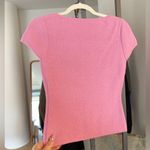 ZARA Milky Pink knit top with square neckline and cut out detail Size S Photo 8
