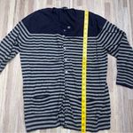 Gap  Women's Navy Blue and Gray Striped Lightweight Cardigan, Size Large Photo 4