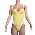 MONDAY SWIMWEAR Clovelly One Piece Swim, Honey Crinkle, Small Yellow Photo 4