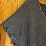 Max Studio  Embroidered V-Neck Flutter Sleeve Tie-Front Top in Blue Denim Size 2X Photo 6