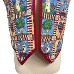 Handmade Patriotic Quilted Vest Americana Print Red White Blue USA Size Large Photo 2