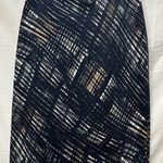 Club Monaco  Designer Navy Print Pencil Skirt Size 2 Photo 0