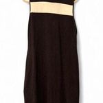 Ralph Lauren M Knit Sweater Dress Midi Mock Sleeveless Pencil Choc. Brown Silk Photo 0