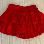I Just Have to Have It Red Ruffle Mini Skirt Photo 0