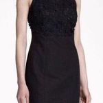 Anthropologie  Postmark Oleander Black Appliqué Lace floral Linen sheath dress 10 Photo 0