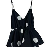 OPT Maxi Dress Womens XS Black White Polka Dot Tiered Ruffle Retro 60s Whimsy Photo 1