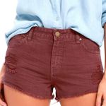 Billabong Maroon Denim Shorts Photo 1