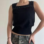 Knit Beaded 90s Top Black Photo 3