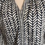 Hatley Black White Cotton Tunic Dress Coverup L Large Boho Print 3/4 Sleeve Photo 3