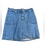 Liz Claiborne Vintage Denim Skort 90s Jean Skirt Shorts Y2K Utility Style Sz 14 Photo 0