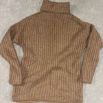 Abercrombie & Fitch  Brown‎ Chunky Knit Turtleneck Sweater Small Split Hem EUC Photo 0