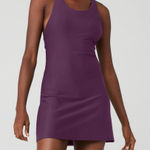 Alo Yoga Alo Airlift Fly Dress Dark Plum Purple Padded Open Cut-Out Cutout Back Mini M Photo 0
