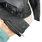 ZARA Black Quilted Genuine Sheep Leather Cropped Moto Biker Blogger Jacket XS Photo 5