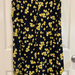 cupio Lemon Print Dress Sleeveless V-Neck Midi Casual Summer Large Photo 0
