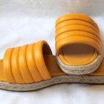 Michael Kors MICHAEL Slide Sandals Yellow Leather Quilted Royce Sz 7 NEW Sandal Photo 3