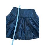 Vintage Cottagecore Tiered Sequin Skirt Ruffles Butterfly Sz M Y2K Whimsigoth Black Size M Photo 3