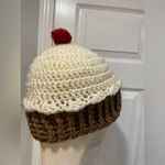 Handmade Crochet Vanilla Cupcake Beanie Winter Hat Stretch Cozy Comfy Warm Photo 4