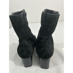 Nine West Womans  Solset Size 9.5 W Black Square Toe Zip Block Heel Ankle Boots Photo 4