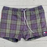 Tommy Hilfiger Vintage Cotton Green/Blue Plaid Swim Shorts Trunks Photo 0