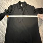 ZARA Women Black Formal Long Sleeve High Neck Blouse Size Lined Size Medium Photo 4