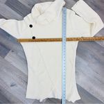 Unbranded Waffle Knit Cowl Neck Split Front Sweater Cream Large Photo 10